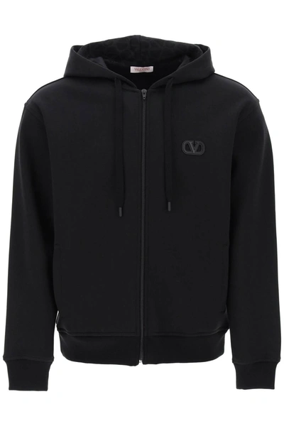 Shop Valentino Garavani Hooded Sweatshirt In Cotton Blend Men In Black