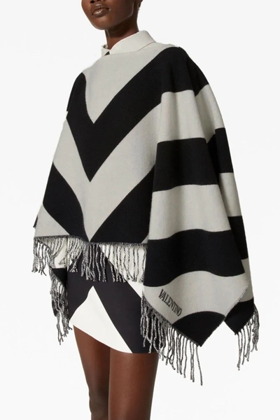 Shop Valentino Garavani Women Poncho  Garavani Chevron In Multicolor