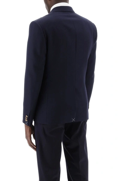 Shop Versace Tailored Jacket With Medusa Buttons Men In Blue