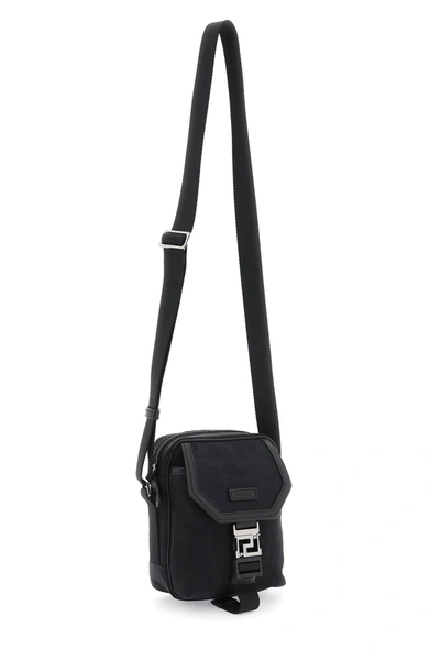 Shop Versace Neo Nylon Crossbody Bag Men In Black