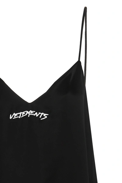 Shop Vetements Women Logo Dress In Black