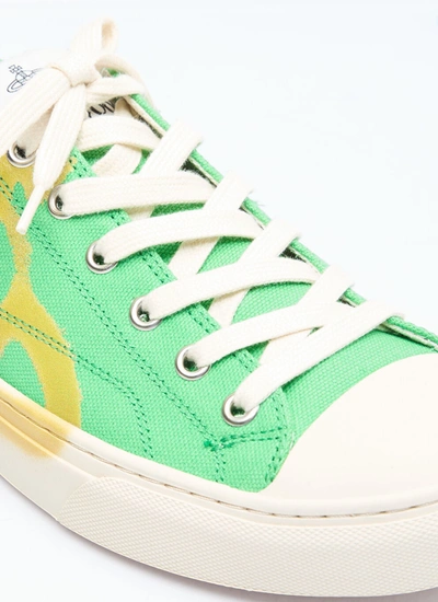 Shop Vivienne Westwood Women Plimsoll Low Top 2.0 Sneakers In Green