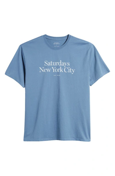 Shop Saturdays Surf Nyc Miller Standard Logo Graphic T-shirt In Coronet Blue