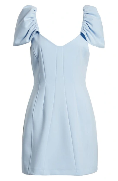 Shop French Connection Whisper Flutter Sleeve Minidress In 89-cashmere Blue