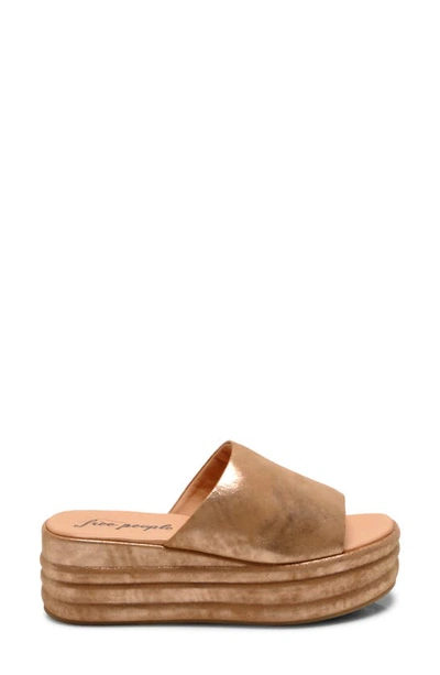Free People Harbor Platform Sandal In Rose Gold