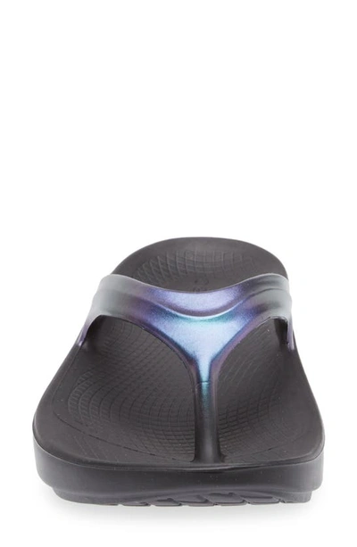 Oofos Oolala Flip Flop In Midnight Spectre