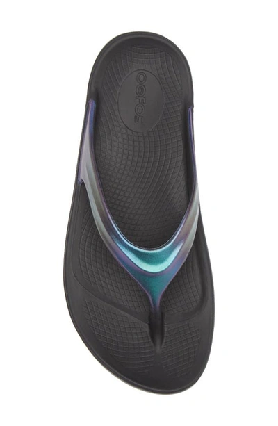 Oofos Oolala Flip Flop In Midnight Spectre