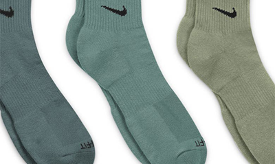 Shop Nike Kids' Assorted 3-pack Dri-fit Everyday Plus Cushioned Ankle Socks In Green Multi Color