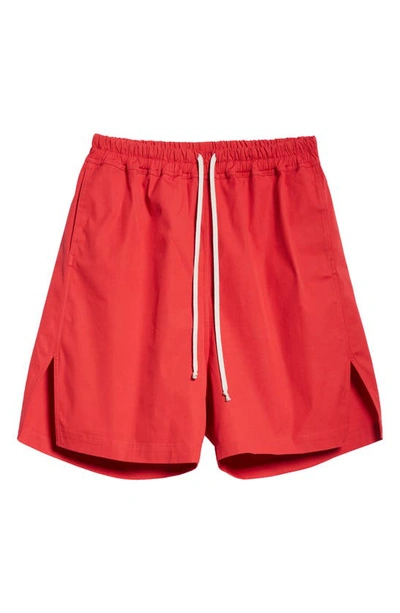 Shop Rick Owens Stretch Cotton Boxer Shorts In Cardinal Red