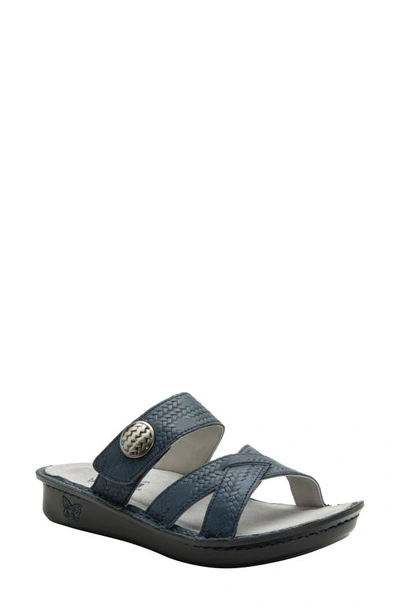 Shop Alegria By Pg Lite Victoriah Slide Sandal In Basketry Navy