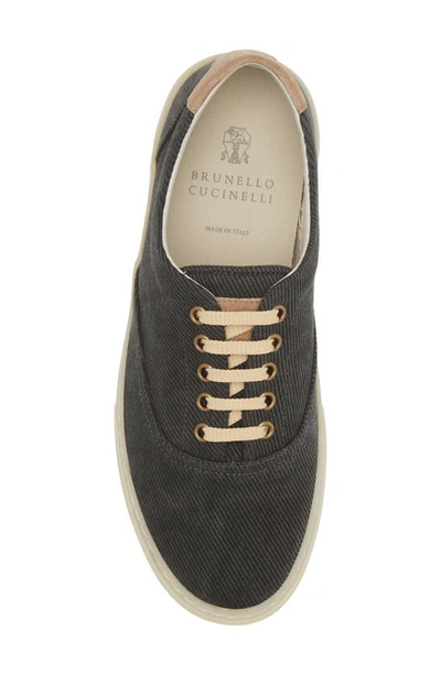 Brunello Cucinelli Sail Low Top Sneaker In Cid04 Dark Grey