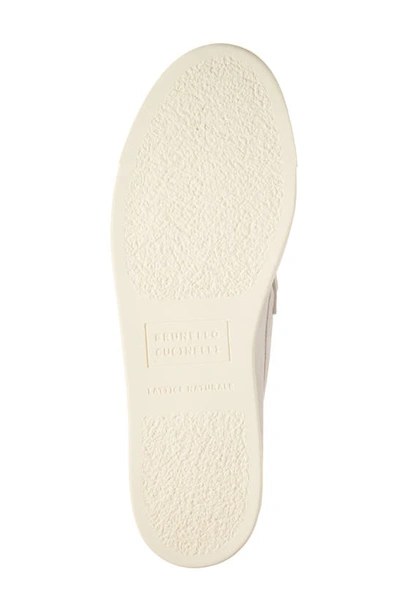 Shop Brunello Cucinelli Suede Slip-on Deck Shoe In Crf13 Off White