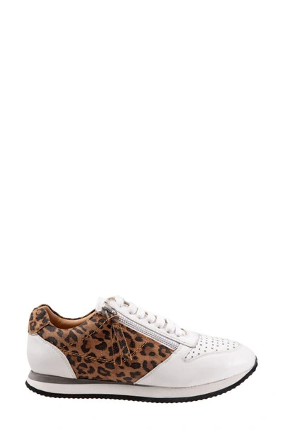 Shop Trotters Infinity Sneaker In White Tan Cheetah