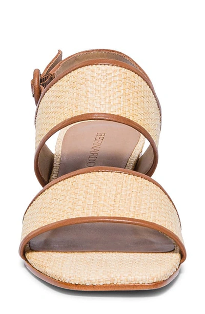 Shop Bernardo Footwear Jasper Block Heel Sandal In Light Natural/ Luggage