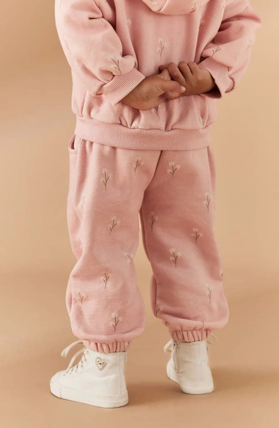 Shop Next Kids' Floral Sweatpants In Pink