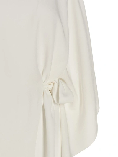 Shop Alberta Ferretti Draped Dress In White