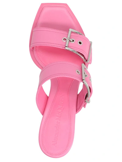 Alexander Mcqueen Boxcar Calfskin Dual-buckle Sandals In Pink