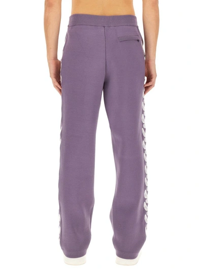 Shop 3paradis 3.paradis Jogging Pants With Logo In Purple