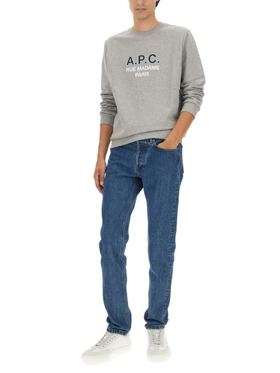 Shop Apc A.p.c. Sweatshirt With Logo In Grey
