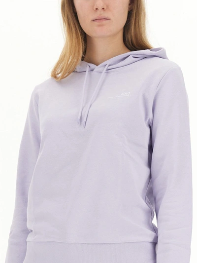 Shop Apc A.p.c. Sweatshirt With Logo In Lilac