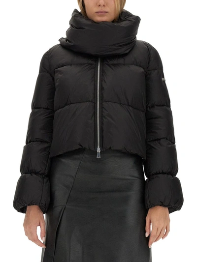 Add Funnel-neck Puffer Jacket In Black