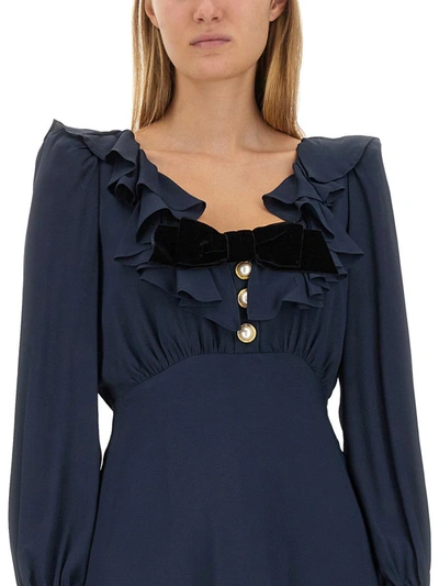 Shop Alessandra Rich Mini Dress In Blue