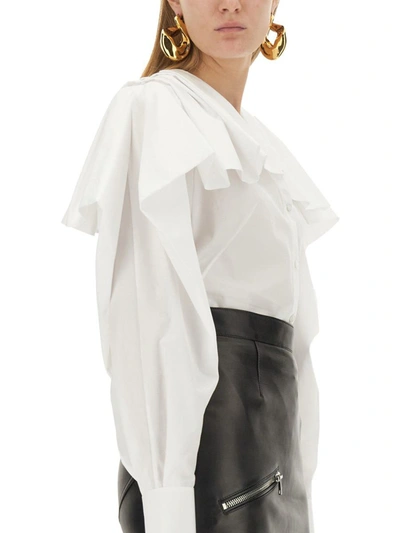 Shop Alexander Mcqueen Shirt With Drape In White
