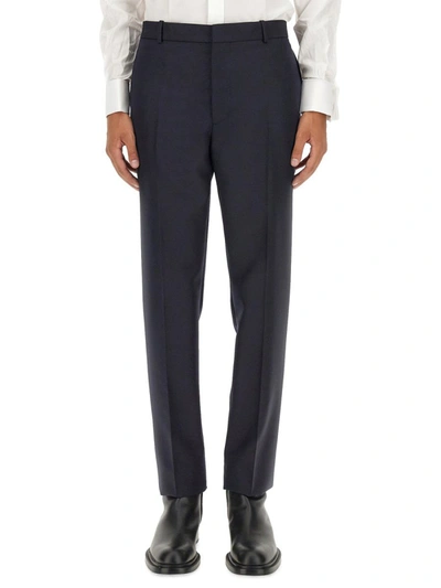 Shop Alexander Mcqueen Tailored Pants In Blue