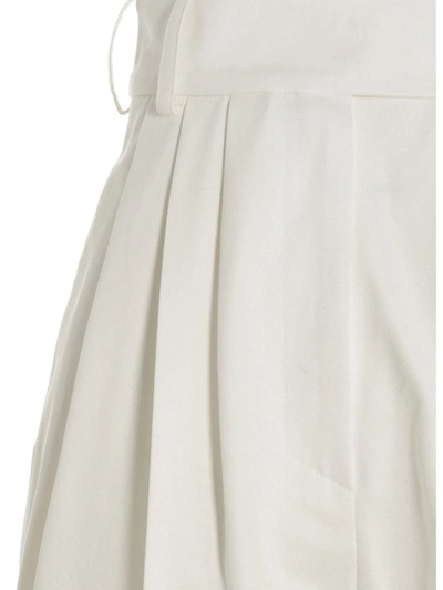 Shop Alexandre Vauthier Front Pleat Shorts In White