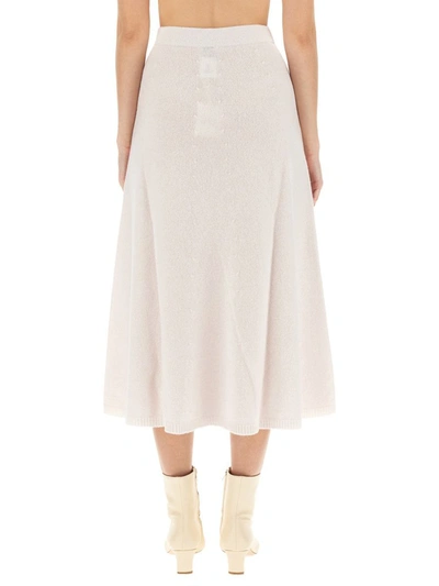 Shop Alysi Midi Skirt In Ivory