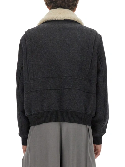 Shop Ami Alexandre Mattiussi Ami Paris Jacket With Shearling Collar Unisex In Grey