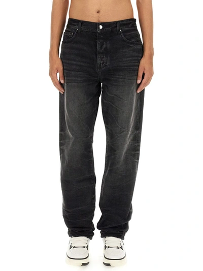 Shop Amiri Straight Fit Stack Jeans In Black