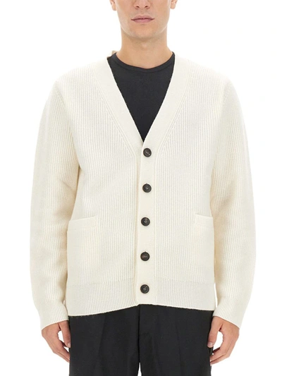 Shop Ballantyne Wool Cardigan In White