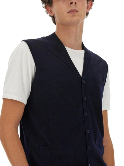 Shop Ballantyne V-neck Vest In Blue