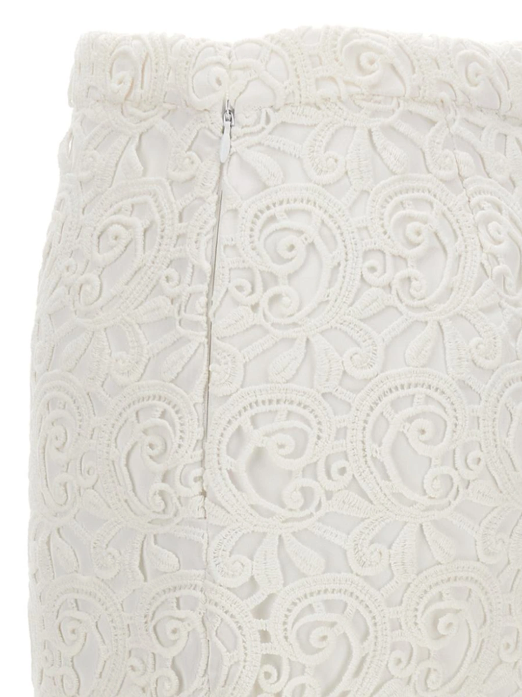 Burberry Lace High-waisted Midi Skirt In White | ModeSens
