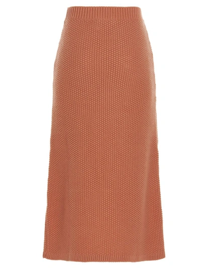 Shop Chloé Knit Long Skirt In Orange