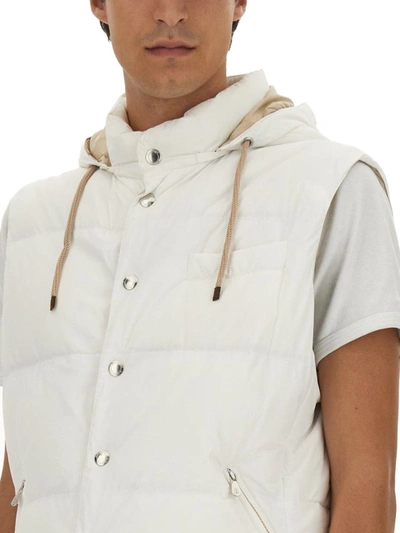 Shop Brunello Cucinelli Nylon Down Jacket In White