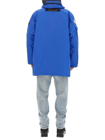 Shop Canada Goose Parka With Logo In Blue