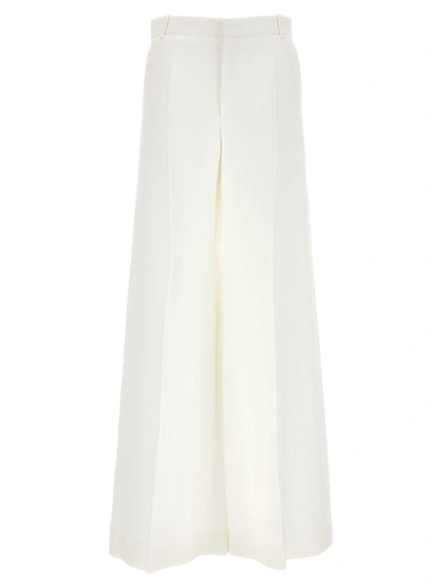 Shop Chloé Pantalone Palazzo Lino In White