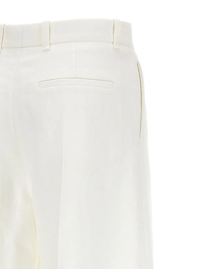 Shop Chloé Pantalone Palazzo Lino In White