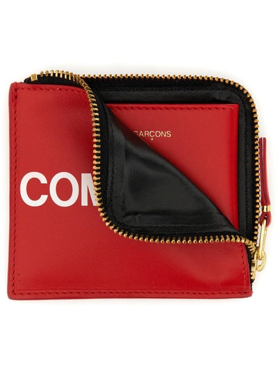 Shop Comme Des Garçons Leather Wallet Unisex In Red