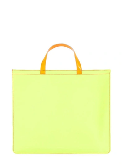 Shop Comme Des Garçons Super Fluo Leather Tote Bag Unisex In Multicolour