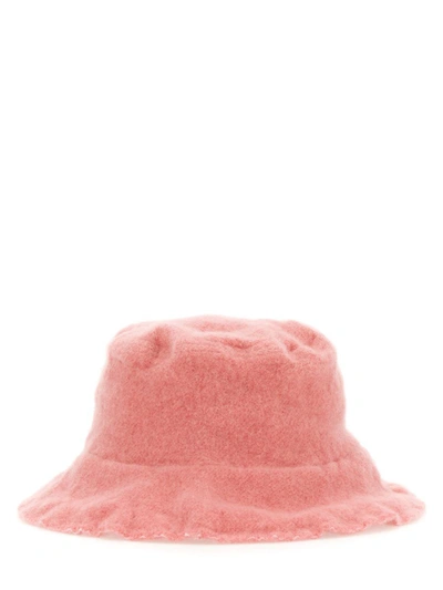 Shop Comme Des Garçons Wool Bucket Hat In Pink