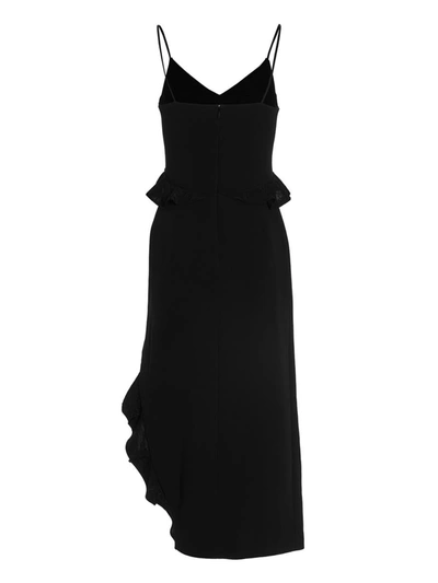 Shop David Koma 'crossbody & Open Leg Ruffle Detail' Dress In Black