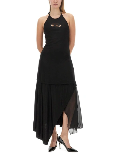 Shop Diesel Dress "d-salilar-od" In Black