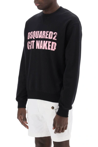 Shop Dsquared2 Cool Fit Printed Sweatshirt In Black