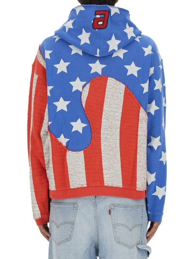 Shop Erl "stars And Stripes Swirl" Sweatshirt In Multicolour