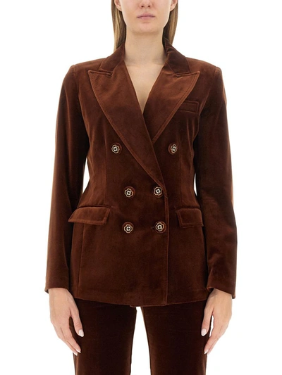 Shop Etro Double-breasted Jacket In Brown