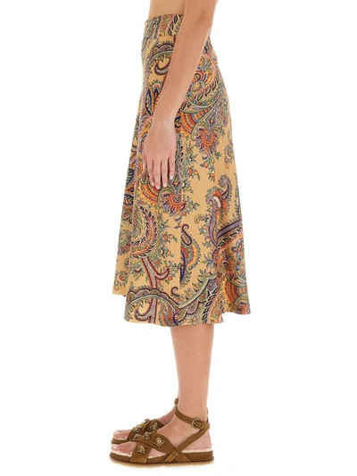 Shop Etro Paisley Print Skirt In Multicolour