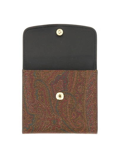 Shop Etro Paisley Print Wallet In Black